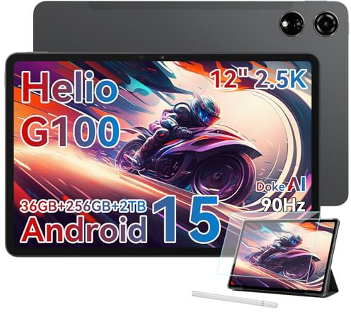 Blackview Mega3 de 12 Pulgadas, 90 Hz, Android 15, Tabletas para Juegos 2K FHD+, Chip Octa-Core 2,2 GHz G100 Con IA, 36 GB de RAM + 256 GB de ROM (2 TB TF), WiFi 5G/8800 mAh/13 MP + 50 MP/Widevine L1