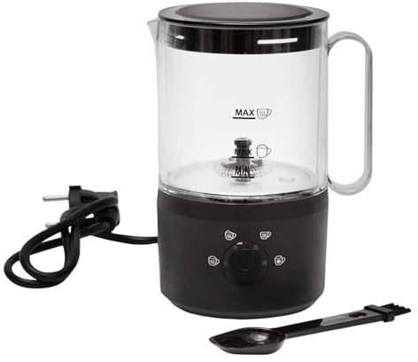 Basilico® Elektrischer 4-in-1 Milchaufschäumer 500W heiß & kalt – mit 4 Funktionen, perfekt für Latte, Cappuccino, Macchiato, Heiße Schokolade & Eiskaffee – mit Überhitzungsschutz & leicht zu reinigen