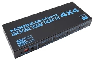 4x4-kompatibler Matrix Switch 4K HDR HDTV-kompatibler Switcher Splitter 4 In Out Box HDCP 2 Nahtlose Umschaltung