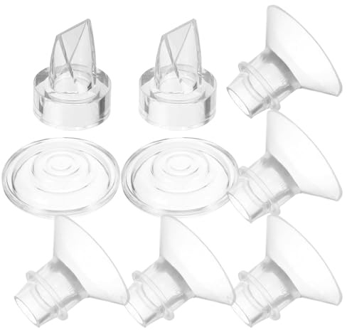 WRITWAA Silikonmembranen mit Entenschnabelventilen und Brustpumpenflanschen 9 Stück Universelle Aufsätze für Tragbare und Elektrische Milchpumpen Frei Babyfreundlich