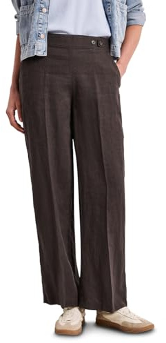 Street One Damen High Waist Wide Leg Hose aus Leinen 3716896