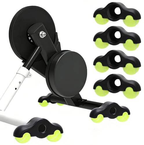 4 Stück Rocker Plate, Indoor Cycling Snap Rocker Feet Adapter, Tragbarer Wippplatten-Fahrradtrainer, Wippplatten-Füße mit 8 Tennisbällen, Tragbarer Fahrrad Rollentrainer Zubehör