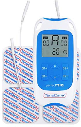 TensCare Perfect TENS – 2 Kanäle mit 4 Elektroden. Klinisch erprobtes TENS-Gerät zur Schmerzlinderung. Linderung akuter und chronischer Schmerzen