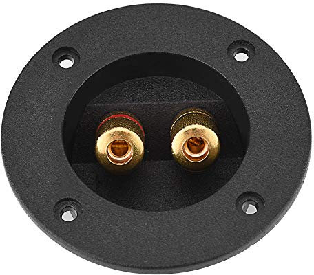 Zerone Speaker Terminal Box, 48MM ABS Base with Copper Terminal, 2 Mounting Holes, Black