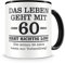 Samunshi® Tasse mit Spruch witzige Geschenke zum 60 Geburtstag Mann Frau Oma Opa Geburtstag Geschenkideen zum 60 Geburtstag schwarz