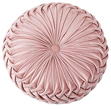 JK Home Sitzkissen im europäischen Stil, rund, Plüsch, 38 x 10 cm, Rose, 38x10cm