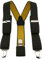TigerTie Unisex Hosenträger in Y-Form mit 3 extra starken Clips - Farbe in dunkelbraun gold gepunktet - hochwertige Verarbeitung - Breite 35 mm