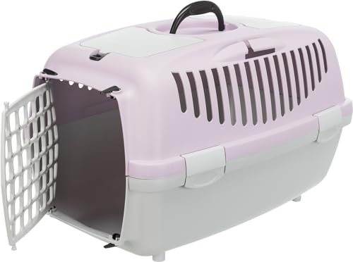 Trixie Transportbox Capri hellgrau/hellflieder (Capri 2, XS-S: 37 × 34 × 55 cm)