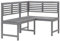 Tidyard Garten-Eckbank Holzbank Sitzbank Parkbank Esszimmerbank Ruhebank Balkonbank Sitzgarnitur Gartenmöbel Massivholz Akazie Grau 140 x 100 x 91 cm Massivholz Akazie
