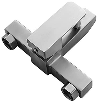 Robinet De Baignoire Triple, Robinet De Douche À Mitigeur Carré en Acier Inoxydable 304, Robinetterie Chaude/Froide Encastré Mural Monocommande, Surface Brossée