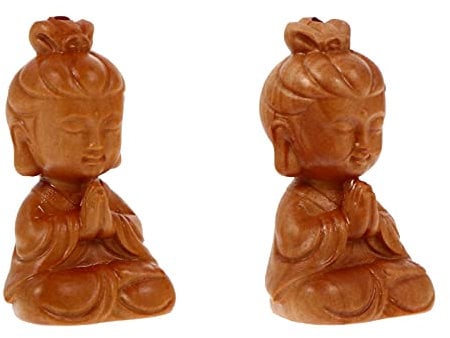 2st Buddha-schlüsselanhänger Fu Buddha-figur Buddha Keychain Herstellung Von Charms Amulett Halskette Anhänger Feng-shui-schlüsselverzierung Schlüsselzubehör Baby China Charme Holz