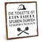 TypeStoff Holzschild mit Spruch – Toilette – im Vintage-Look mit Zitat als Geschenk und Dekoration zum Thema Badezimmer - HS-00938
