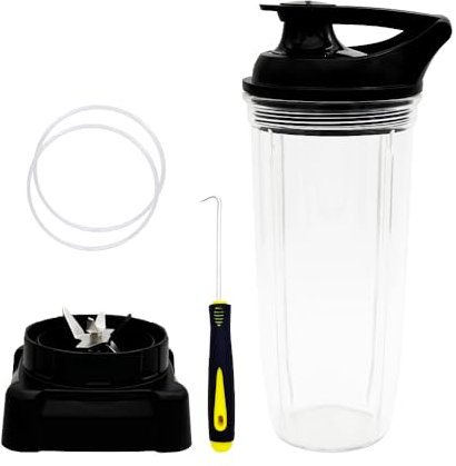 Replacement square pro blender blade with 32oz cup with to go lid Compatible with Ninja Professional 1000W Blender BL610 30/BL610 BRN 30/BL611C (1, 32oz)