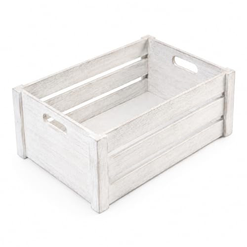 green leaves Lovely Wooden Crate Storage Box Shelve Box Home Organizer Gift Hampers (Large, Off White)
