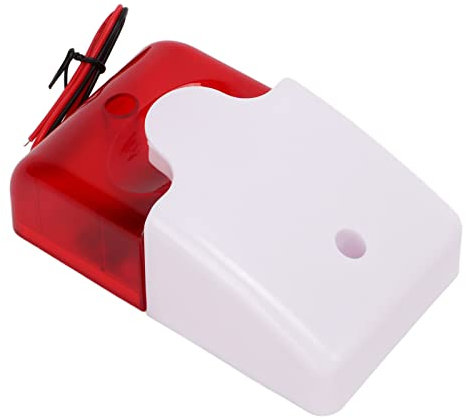 Sonew Strobe Siren, Red Strobe Siren Sound und Light Alarm Schlagfestes Sicherheitswarngerät Blinksirene für Baustellenkreuzung Schulkrankenhaus(12V)