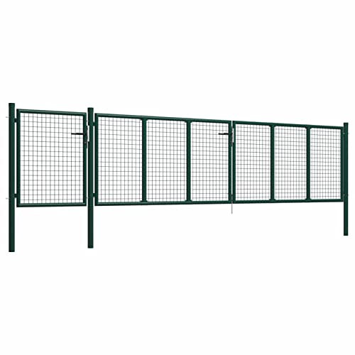 Goliraya Gartentor Gartentür Zauntür Hoftor Gartenpforte Zauntor Hoftür Gartenzaun Pforte Tor Metalltor Einfahrtstor Stahl 500x75cm Grün