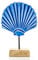 Logbuch-Verlag Blaue Muschel Figur auf Stab Holz Keramik mediterrane Deko maritim Meer Stranddeko 19 cm