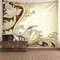 EHOMERY Wandteppich Orient Wanddekoration Vintage Gelb Braun Filigrane Muster Wandbehang Yoga Wanddekoration Großflächig Wandschmuck Schlafzimmer Wohnzimmer 210X140Cm