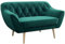 MKS MEBLE Sofa - Moderne Sofa - Skandinavische Deko Polstersofa - Pirs Loungesofa - Zwei Personen Dunkelgrün