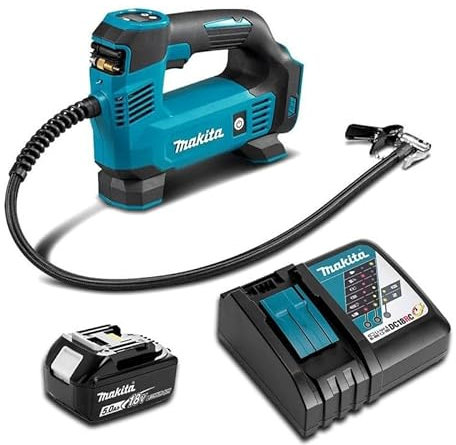 MAKITA DMP180RT - Inflador de iones de litio (1 x 5,0 Ah) con cargador rápido