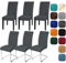 Yugarlibi Stuhlhussen 6er Set Stretch Stuhlhussen Schwingstuhl Elastische Hussen Stuhlbezug Abnehmbarer Waschbarer Stühle Schutz für Küche Restaurant Hotel Bankett Hochzeit (Dunkelgrau, 6 Stück)