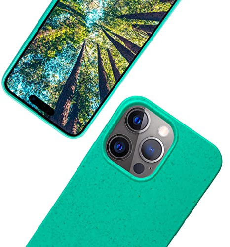 eplanita Eco Mobile Phone Case Compatible with iPhone 15 Pro, Plant Fibre, Drop Protection Cover, Durable and Sustainable (for iPhone 15 Pro, Mint)