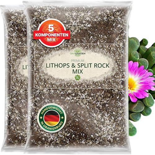 ORAGARDEN Lithops & Split Rock Erde für Sukkulenten und Kakteen- 6L Sukkulenten Substrat Erde - 5 Komponenten Kakteenerde
