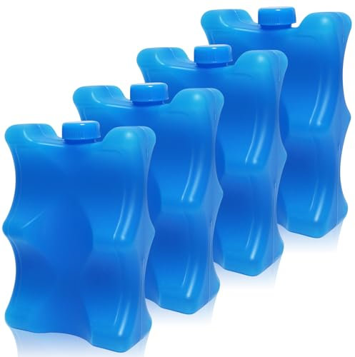 Arcccky Paquete de 4 bolsas de hielo reutilizables para almacenamiento de leche materna, paquetes de hielo en botella para lactancia materna que trabaja mamá