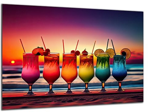 Munera Design - Bild 56x84 - Cocktails Sonnenuntergang - Wand-Bilder Küche Ess-Zimmer
