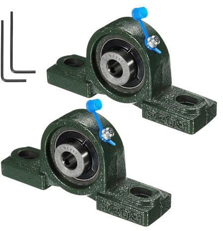 Kozelo 2 Stück UCP201 Stehlager 12mm Bohrung Selbstausrichtung, massiver Gusseisensockel mit Chromstahl-Lagern montiert