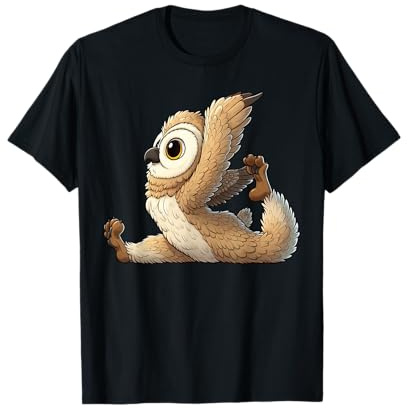Niedliche Cartoon-Eule, Yoga, Gymnastik, Fitness, Workout, Stretching T-Shirt