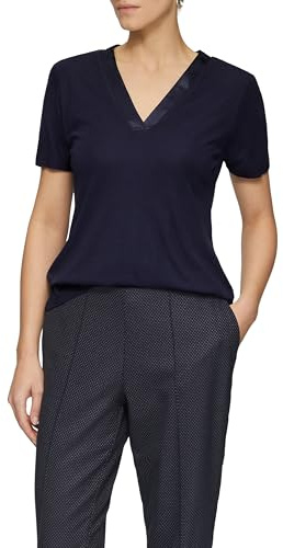 s.Oliver Damen T-Shirt mit Satinausschnitt T-Shirt
