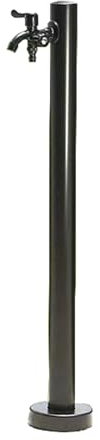 Schwarz Wassersäule Garten Wasserzapfsäule Edelstahl Frostsicherer Außenwasserhahn Wasserzapfstelle Auslaufhahn Wasserentnahmestelle(Color:Round column with faucet,Size:95cm)