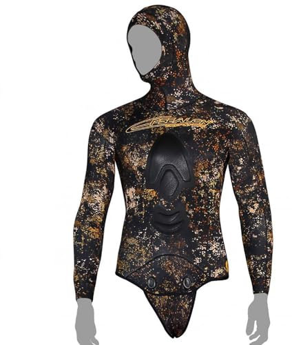 EPSEALON Kombu Neopren-Jacke, 5 mm, für Jagd, Tauchen, Angeln, Apnea, Freediving Spearfishing, Wetsuit Jacke (XL)