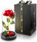 YourRoses® Premium-Rose im Glas mit LED & edlem Holzsockel besondere Anlässe wie Jahrestag, Muttertag, Valentinstag oder Geburtstag. Symbol echter Zuneigung