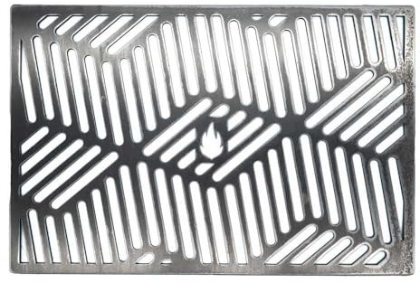 Feuerfest 123 Design Grillrost Line I 50x35 cm I Hochwertiges Grillgitter aus Stahl I Massiver Kohlerost mit 4mm Stärke I Gitterrost für Grillkamin, Gas- & Kohlegrill I Grill-Rost aus Handarbeit