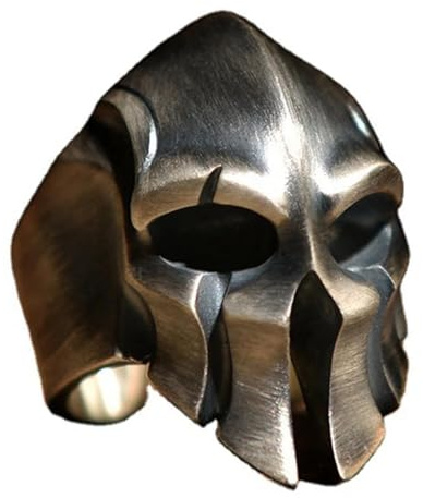 BISONBLUE Ringe Herren Rings Damen Ring Modeaccessoires Hero Helm Maske Ringe Für Männer Frauen Männliche Persönlichkeit Retro Cool Biker Ring Mode Punk Rock Rap Ringe RG12544H01