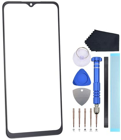 VEKIR Panel de pantalla de cristal de repuesto para Samsung Galaxy A12 SM-A125F/DSN SM-A125F/DS SM-A125F Kit de herramientas de reparación de pantalla de vidrio