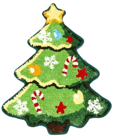 Yugugomo Weihnachten Fußmatten, Badematte Weihnachten Dekoration, Teppich Weihnachten Deko, Badematten Für Badezimmer, Weihnachtsteppich Für Schlafzimmmer, Badematte Küche Bad Wohnzimmer Dekoration