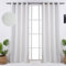 Viste tu hogar Pack 2 Cortinas Jacquard con Estampado de Hojas, Decoración Premium, Ideal para Salón de Otoño e Invierno, 150x260cm, Color Blanco