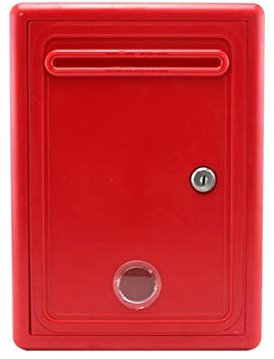 CAFIEDR Briefkasten, Sicherheitsbriefkästen im englischen Stil zur Wandmontage für Zuhause, Büro, Wohnung für Außenwand, Hochzeit, Rot