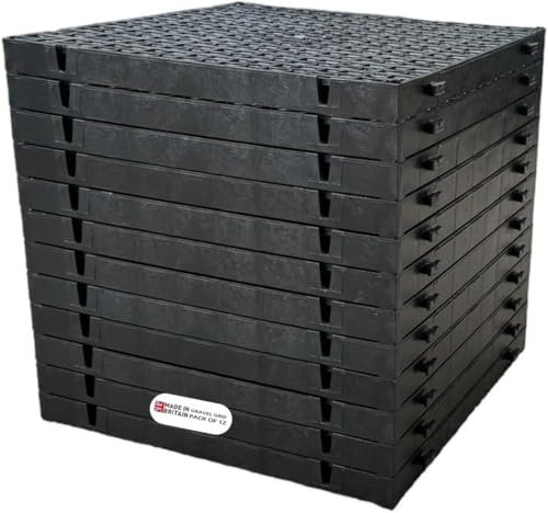 Plastic Gravel Grid 12 x (3m²) - Durable Driveway Mats for Lawn & Garden Path, Grass Stabiliser Gravel Grids, Plastic Grass Mats For Shed Base, Garden Grid Paver for Greenhouse, Deck, Grass Turf (12)