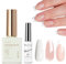 French Manicure Kit,Jelly Nude and White Polish Set for French Tip Manicure - Jelly Nude Gel Varnish with White Gel Liner Polish Set Painted Soak off UV/LED gel Nail Varnish DIY at Home
