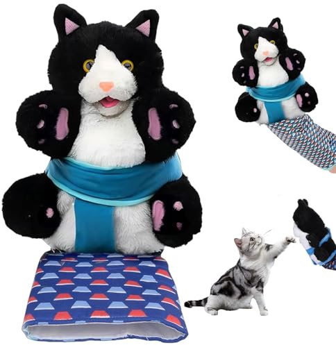Cat Wrestling Glove, Cat Toys for Indoor Cats Adult, Interactive Hand Puppets Plush Stuffed Animal Toy with Tough Padding Kitten Toys
