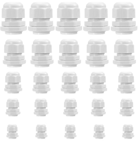 Kabelverschraubung 25 Stück Kabeldurchführung Kabeldurchführung Wasserdicht Zugentlastung Kabelverschraubungen Cable Gland für Kabel Abzweigkasten Verteilerkasten