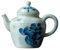 Teahouse - Tetera pintada a mano azul y blanco, juego de té chino Kung Fu exprimido a mano