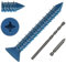 Wavanta 30Pcs M5.5 x 45mm Concrete Screws Anchor, Blue Flat Head with Screwdriver Bit and Drill Bit for Concrete, Masonry Brick Stucco Cement Block Screws, Diamond Point