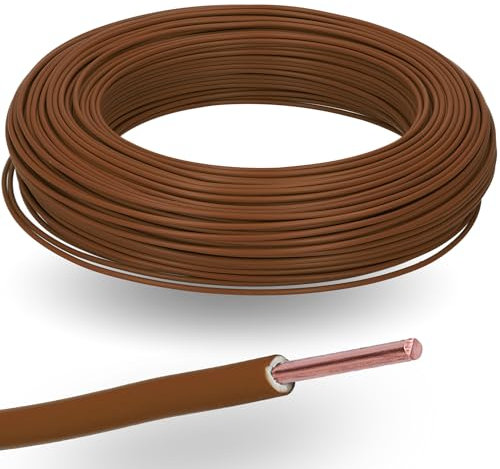 Kalitec H07V-U 1 x 1,5 mm² marron I Fil simple en PVC ignifuge 1,5 mm² toron rigide en cuivre I 450/750 V I Câble de câblage monofil pour câblage interne des machines et luminaires