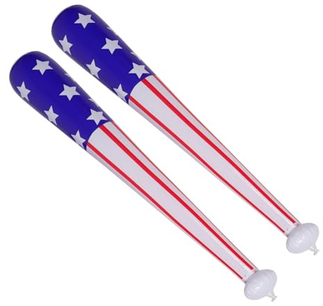 Toyvian Mazza Da Baseball Gonfiabile in Pvc Bandiera Usa, Set Da 2 Mazze Leggere e Resistenti, Giocattoli Gonfiabili Per Feste Di Baseball, Attività Ricreative e Divertimento Per Tutte Le Età