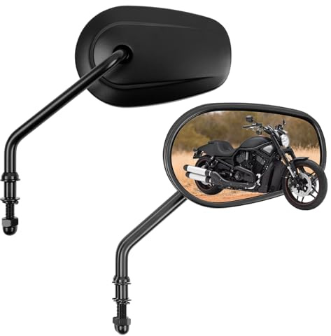 Schwarze Sportster Spiegel, M8 8MM Motorrad Rückspiegel Kompatibel mit Harley Road King Street Electra Glide Dyna Softail Road Glide